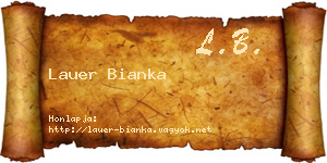 Lauer Bianka névjegykártya